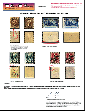 (colour) Certificate of Restoration